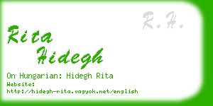 rita hidegh business card